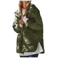 thumbnail image 1 of FNFYFH Womens Diamond Quilted Jackets Casual Puffer Jacket Hooded Zip Up Winter Coat Solid Color Padded Coats with Pockets, 1 of 7