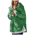 thumbnail image 1 of FNFYFH Womens Diamond Quilted Jackets Casual Puffer Jacket Hooded Zip Up Winter Coat Solid Color Padded Coats with Pockets, 1 of 7