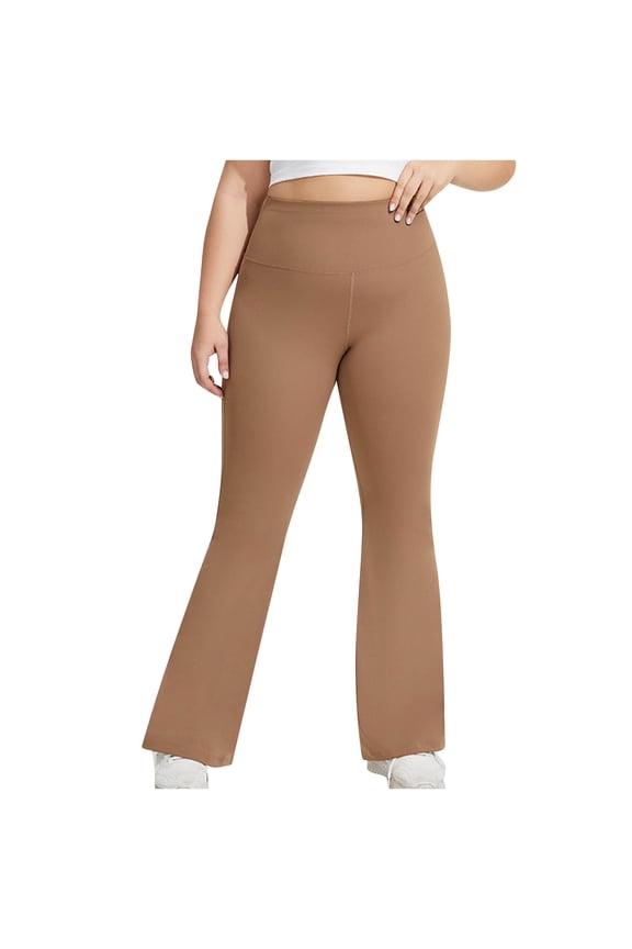 Womens Flare Leggings Plus Size No Front Seam Butt Lifting Yoga Pants Tummy Control High Waist Workout Leggings