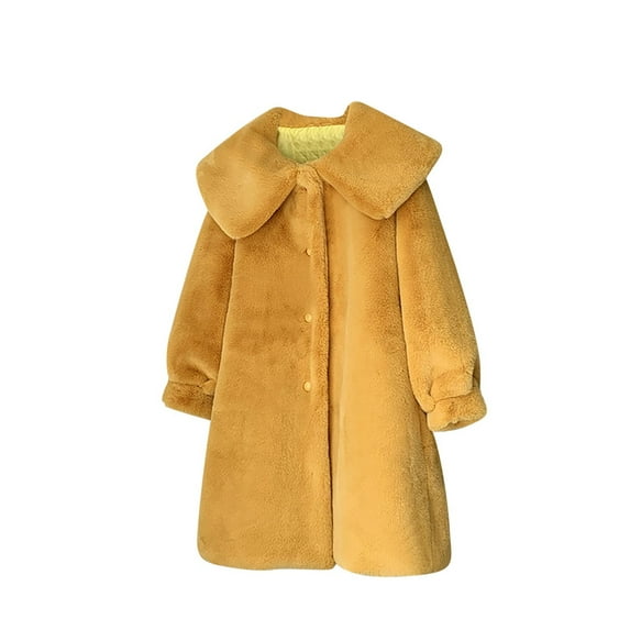 FNFYFH Womens Fleece Jacket Oversize Fluffy Coat Long Solid Color Lapel Shaggy Jackets Long Sleeve Winter Puffer Coats