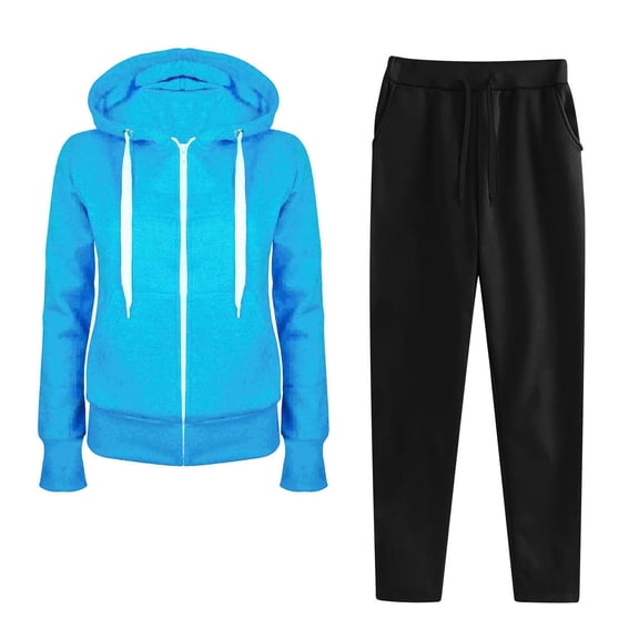 FNFYFH Womens Hoodie Tracksuit Set Full Zip Up Sweatsuits Long Sleeve Casual Jogging Suits Workout Gym 2 Piece Outfits with Pockets