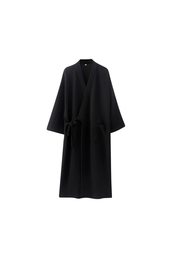 Womens Kimono Robe Lightweight Soft Bathrobe 3/4 Sleeve Sleepwear Nightgown Spa & Bath Robes with Pocket