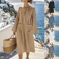 thumbnail image 1 of FNFYFH Womens Long Sleeve Maxi Dress Elegant Tie Neck Loose Fit Flowy Long Dresses Casual Summer Dress with Pockets, 1 of 8