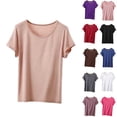 thumbnail image 1 of FNFYFH Womens Modal Soft Crewneck Short Sleeve T Shirts Summer Casual Basic Tops Tees, 1 of 6