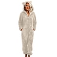 thumbnail image 1 of FNFYFH Womens Onesie Animal Pajamas Halloween Cosplay Costumes Party Wear Zip Up Snug Fit Fleece Romper Soft Plush Sleepwear with Eyemask, 1 of 1