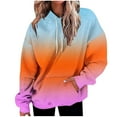 thumbnail image 1 of FNFYFH Womens Oversized Hoodies Gradient Drop Shoulder Sweatshirts Casual Long Sleeve Hooded Pullover Tops with Pockets, 1 of 5