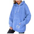 thumbnail image 1 of FNFYFH Womens Oversized Sherpa Hoodie Fuzzy Fleece Sweatshirt Hooded Casual Long Sleeve Fluffy Pullover Tops with Pockets, 1 of 9