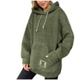 thumbnail image 1 of FNFYFH Womens Oversized Sherpa Hoodie Fuzzy Fleece Sweatshirt Hooded Casual Long Sleeve Fluffy Pullover Tops with Pockets, 1 of 9