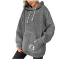 thumbnail image 1 of FNFYFH Womens Oversized Sherpa Hoodie Fuzzy Fleece Sweatshirt Hooded Casual Long Sleeve Fluffy Pullover Tops with Pockets, 1 of 9