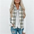 thumbnail image 1 of FNFYFH Womens Plaid Vest Zip Up Sleeveless Shirt Jacket Stand Collar Flannel VestsThermal Flannel Waistcoat with Pockets, 1 of 9