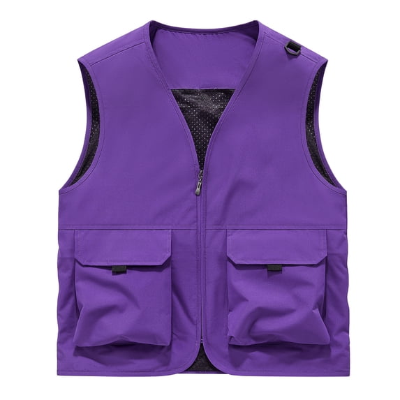 FNFYFH Womens Plus Size Fishing Vest Utility Safari Travel Vest with Pockets Outdoor Work Photo Cargo Fly Summer Vest