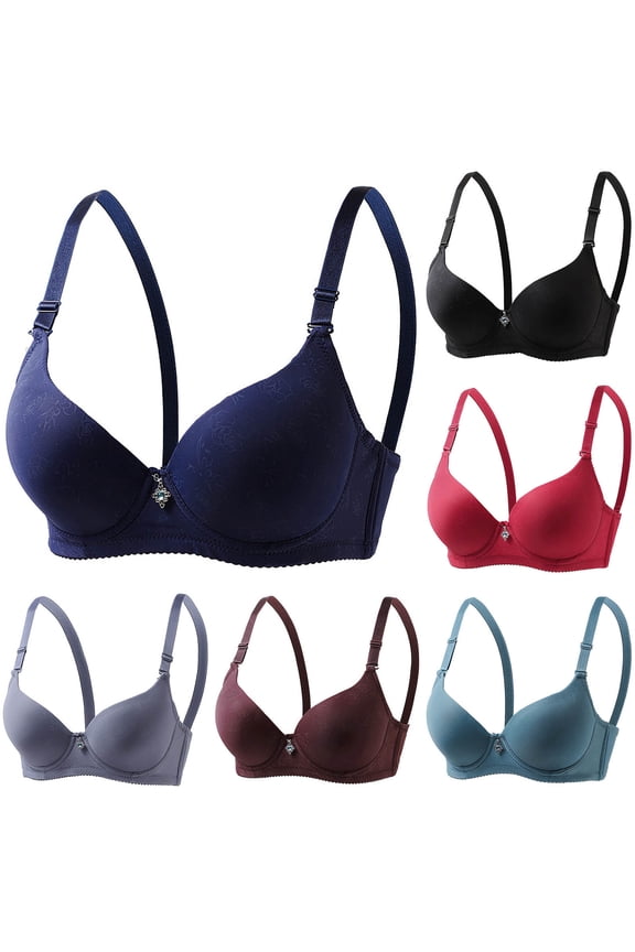 FNFYFH Womens Plus Size Wired Bra Light Lined Push Up Bra Comfort Supportive Everyday Bra
