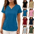 thumbnail image 1 of FNFYFH Womens Scrub Tops Short Sleeve V Neck Scrub Shirt Loose Fit Nursing Uniform with Pockets, 1 of 10