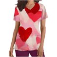 thumbnail image 1 of FNFYFH Womens Scrub Tops Valentines Printed Work Uniform V Neck Short Sleeve Nurse Shirt with Pockets, 1 of 5