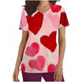 thumbnail image 1 of FNFYFH Womens Scrub Tops Valentines Printed Work Uniform V Neck Short Sleeve Nurse Shirt with Pockets, 1 of 5