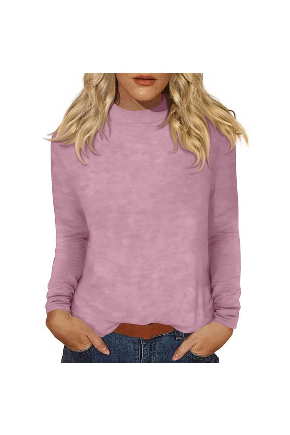 Womens Slim Fitted Mock Turtleneck Tops Long Sleeve Lightweight Base Layer Shirts Basic Stretch Fitting Pullover