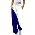 thumbnail image 1 of FNFYFH Womens Sweatpants Baggy High Waist Drawstring Joggers Trendy Color Block Workout Gym Pants Comfy Lounge Bottoms with Pockets, 1 of 5