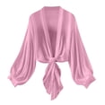 thumbnail image 1 of FNFYFH Womens Tie Knot Bolero Shrugs Summer Long Sleeve Lightweight Cropped Cardigans Swimsuit Coverup, 1 of 7