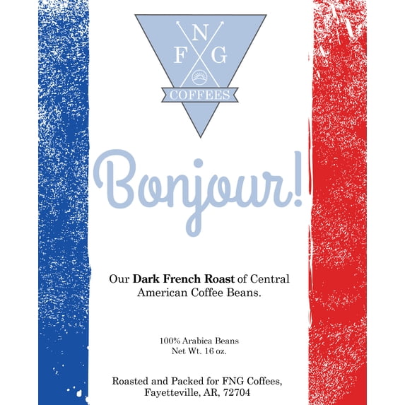 FNG Coffees- Bonjour! French Roast DECAF Estate Coffee- Ground