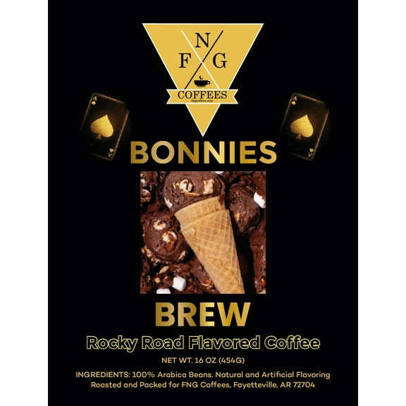 FNG Coffees- Bonnie's Brew- Rocky Road Flavored DECAF Coffee- Ground