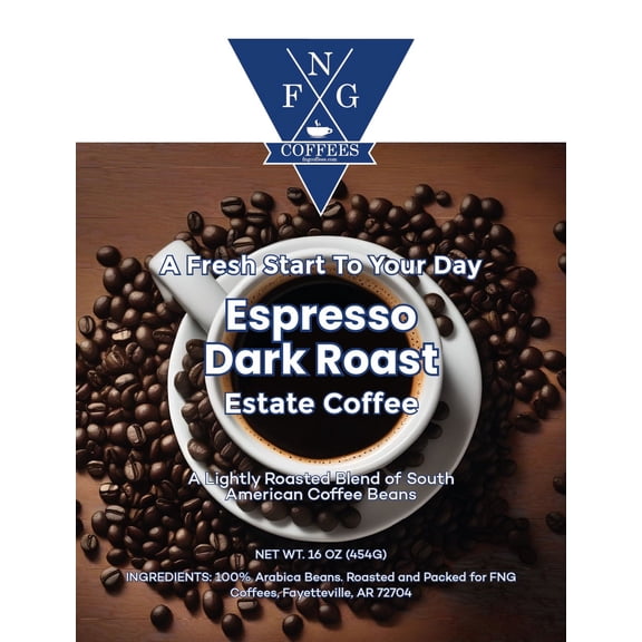 FNG Coffees- Espresso Dark Roast DECAF-Estate Coffee- Whole Bean