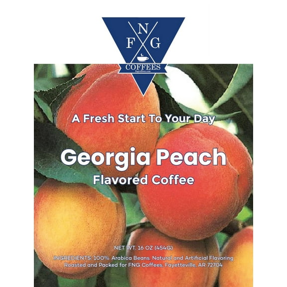 FNG Coffees- Georgia Peach Flavored DECAF Coffee- Whole Bean