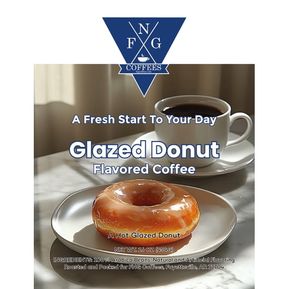 FNG Coffees- Glazed Donut Flavored- DECAF- Whole Bean Coffee