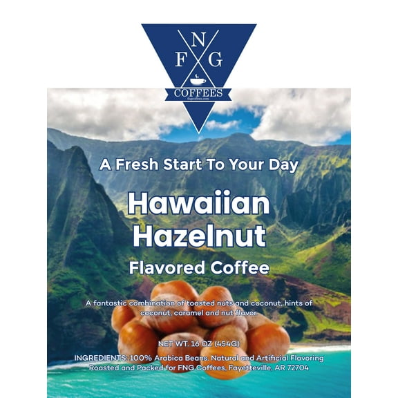 FNG Coffees- Hawaiian Hazelnut Flavored Coffee- Ground