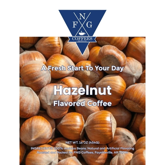 FNG Coffees- Hazelnut Flavored Decaf Coffee- Ground