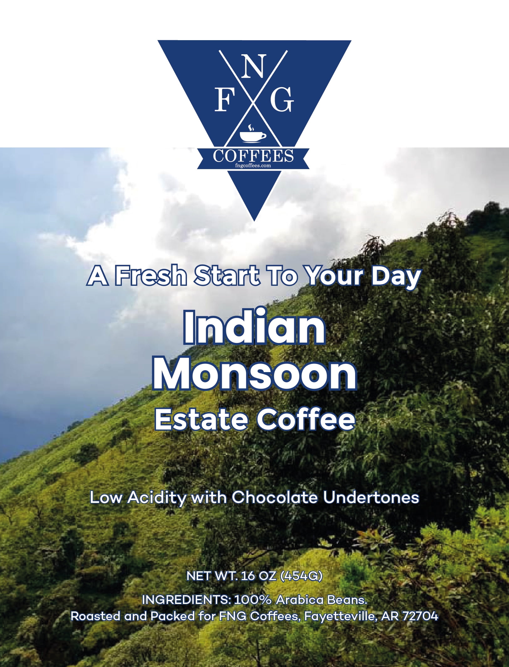 FNG Coffees- Indian Monsoon Estate Coffee- Whole Bean