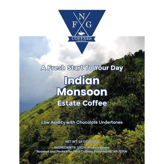 FNG Coffees- Indian Monsoon Estate Coffee- Whole Bean