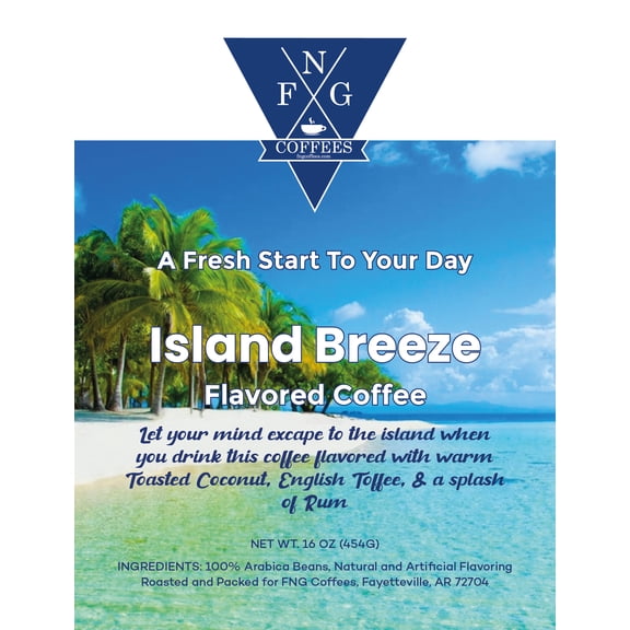 FNG Coffees- Island Breeze Flavored DECAF Coffee- Ground