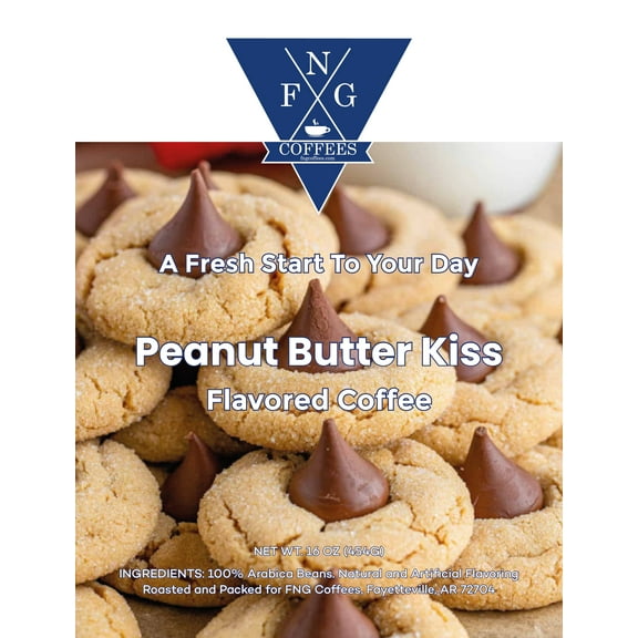 FNG Coffees- Peanut Butter Kiss DECAF Flavored Coffee- Whole Bean