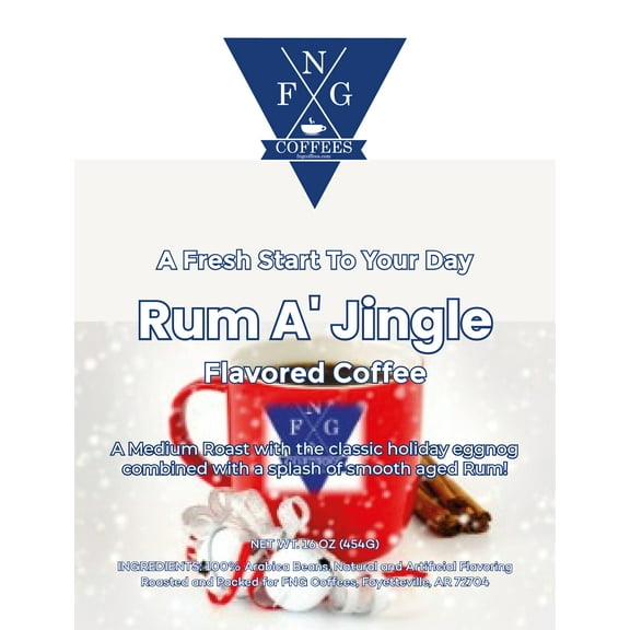 FNG Coffees- Rum A' Jingle Flavored Coffee- Ground