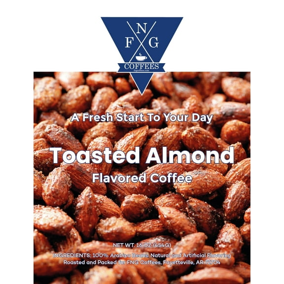 FNG Coffees- Toasted Almond Flavored DECAF Coffee- Ground
