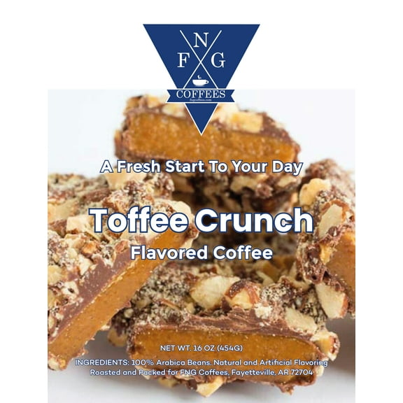 FNG Coffees- Toffee Crunch Flavored Coffee- Whole Bean