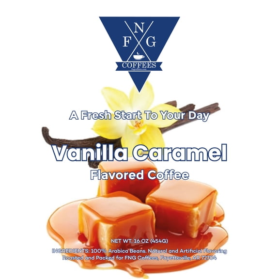 FNG Coffees- Vanilla Caramel Flavored DECAF Coffee- Whole Bean