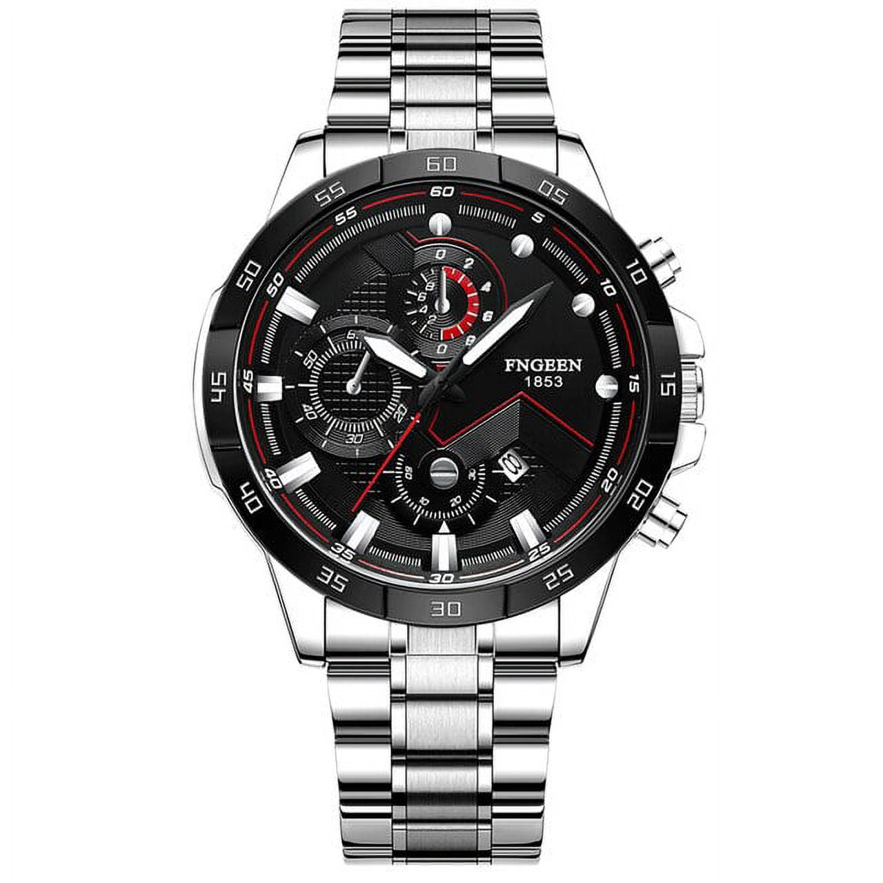 FNGEEN Casual Sport Watches for Men black Top Brand Luxury Military Stainless steel Wrist Watch Man Clock Fashion Wristwatch Walmart