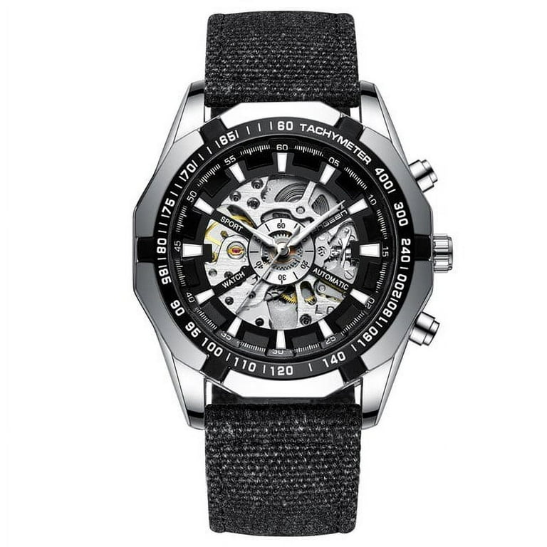 FNGEEN Mechanical Watch For Men Automatic Skeleton Mens Watches Top Brand Luxury Leather Luminous Pointer Relogio Masculino Walmart