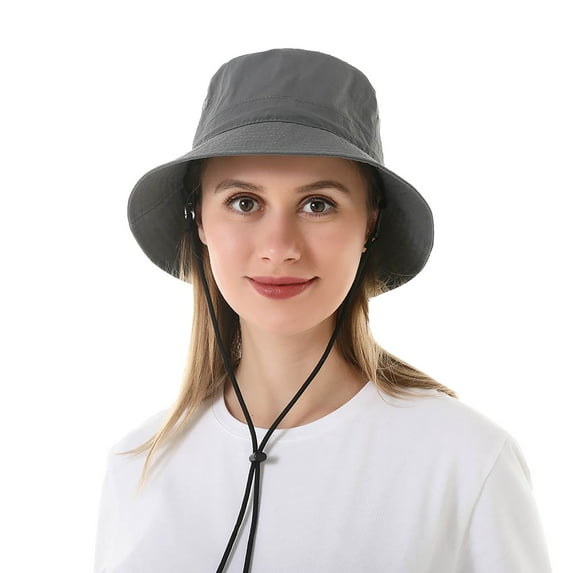 FNGZ 1* Fisherman's Hat, Dark Gray Bucket Hats, Women's Fisherman Hat Outdoor Sun Hat Spring Summer Solid Color Beach Sunscreen Basin Hat Hat Woman
