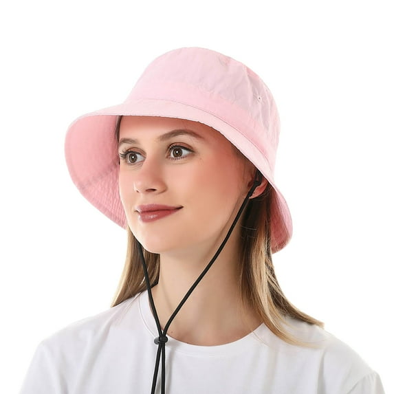 FNGZ 1* Fisherman's Hat, Pink Bucket Hats, Women's Fisherman Hat Outdoor Sun Hat Spring Summer Solid Color Beach Sunscreen Basin Hat Hat Woman