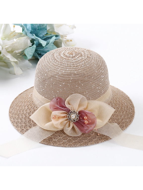 1 Hat, Coffee Sun Hats, Sunshade Hat Children's Korean Summer Beach Hat Tourism Straw Hat Fisherman Hat Basin Hat