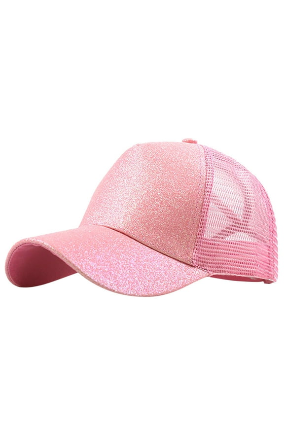 Glitter Baseball Cap | Women'S Ponytail Baseball Cap | Ponytail Messy Buns Trucker Plain Baseball Visor Cap Unisex Glitter Hat