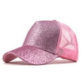 thumbnail image 1 of FNGZ 1 Hat, Red Baseball Caps, Ponytail Messy Buns Trucker Plain Baseball Visor Cap Unisex Glitter Hat, 1 of 3