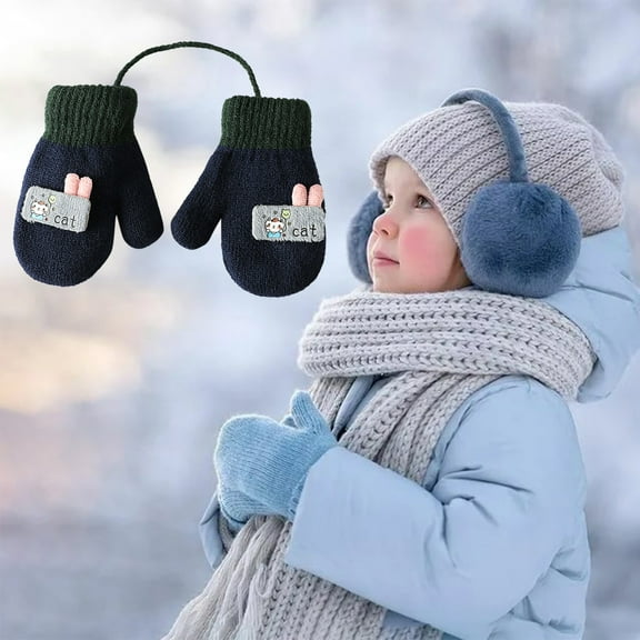 FNGZ 1 Pair of Gloves, E Gloves Mittens, Mittens for Baby Snow Gloves for Kids Girls Boys Infant Winter Snow Ski Gloves Kintted Warm Gloves
