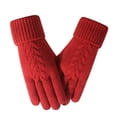 thumbnail image 1 of FNGZ 1 Pair of Gloves, Red Gloves Mittens, Winter Knit Gloves Warm Full Fingers Women With Upgraded Anti Glove Fleece Lined, 1 of 8