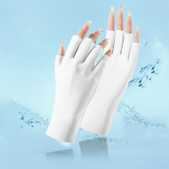 FNGZ 1 Pair of Gloves, White Gloves Mittens, Women Fingerless Gloves Sun Protection Protection Driving Gloves Summer Outdoor Gloves