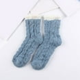 thumbnail image 1 of FNGZ 1 Pair of Socks, Blue Socks, Warm & Cozy for Women Stocking Stuufers Fuzzy Plush Sleeping Slipper Socks Soft Warm Fabric, 1 of 7