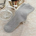 thumbnail image 1 of FNGZ 1 Pair of Socks, Grey Socks, Women Fuzzy Fluffy Cozy Slipper Socks Warm Soft Winter Plush Home Sleeping Socks, 1 of 6