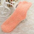 thumbnail image 1 of FNGZ 1 Pair of Socks, Orange Socks, Women Fuzzy Fluffy Cozy Slipper Socks Warm Soft Winter Plush Home Sleeping Socks, 1 of 6